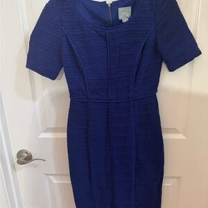 Maeve Royal Blue Textured Midi Dress Chic Classy